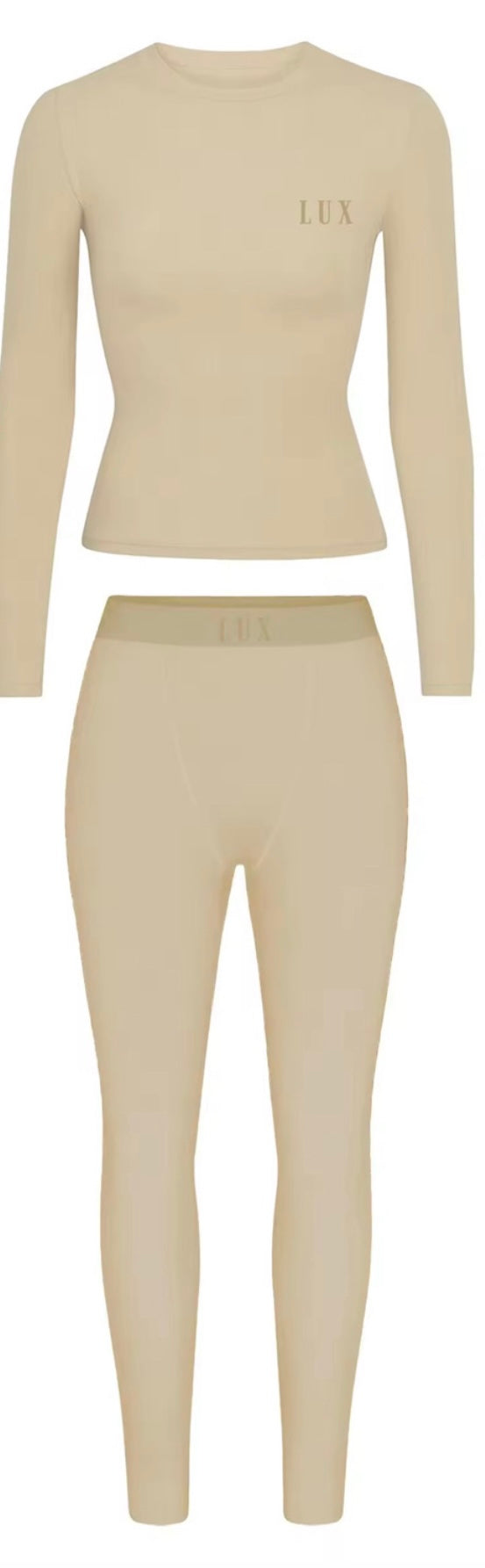 CAFFE LATTE-Long Sleeve Pants Set